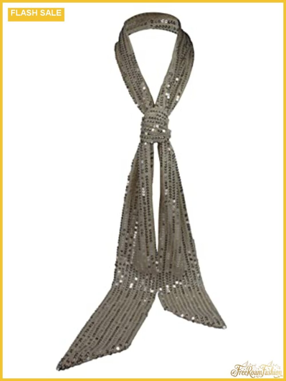 Sparkly Sequin Skinny Scarf Neck Tie Belt